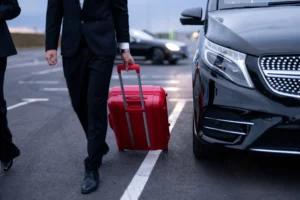 Véhicule de Wisab Transfer à l’aéroport de Bruxelles Zaventem.